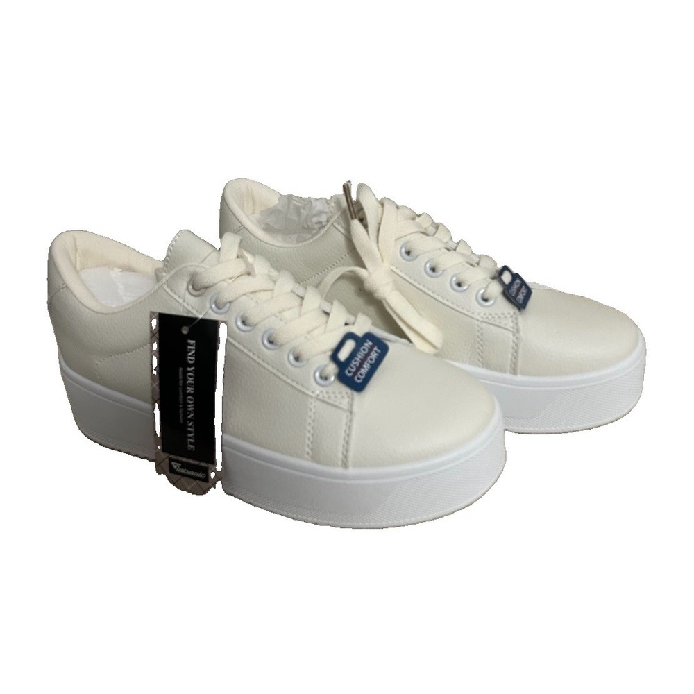JABASIC Womens Platform Sneakers Comfortable Lace Up Casual Shoes Walking Size 7